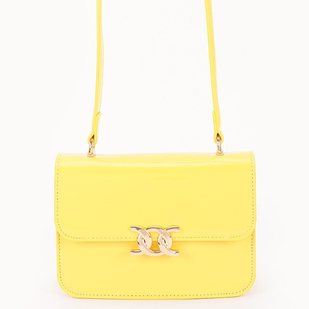 Classy Vegan Leather Shoulder Bag with Gold Hardware